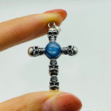 4 Types Skull Cross Pendant Wholesale Charoite Sunstone Malachite Moonstone -Wholesale Crystals