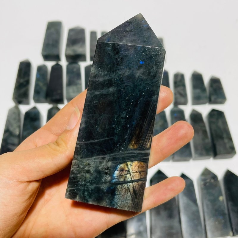 41 Pieces Labradorite Four-Sided Tower Points Wholesale -Wholesale Crystals