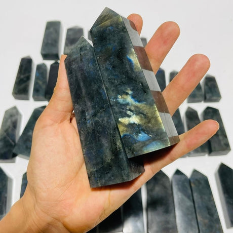 41 Pieces Labradorite Four-Sided Tower Points Wholesale -Wholesale Crystals