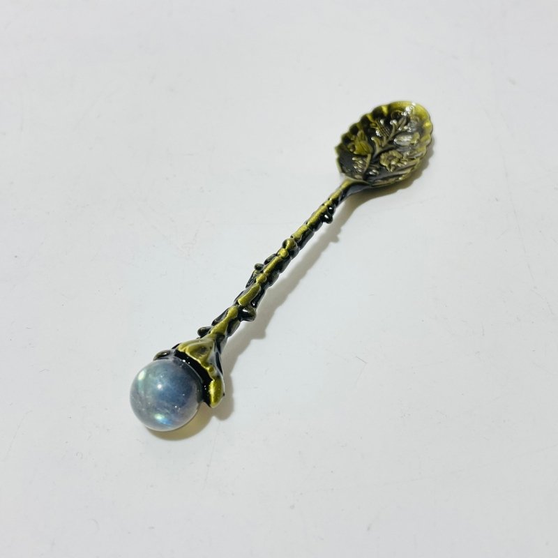 5 Colors Coffee Spoon With High Quality Labradorite Sphere Wholesale - Wholesale Crystals