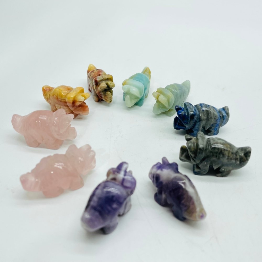 5Types Mini Three Horns Dinosaur Carving Wholesale -Wholesale Crystals