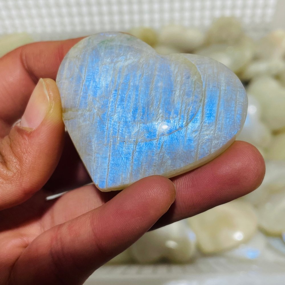 66 Pieces High Quality Moonstone Heart -Wholesale Crystals