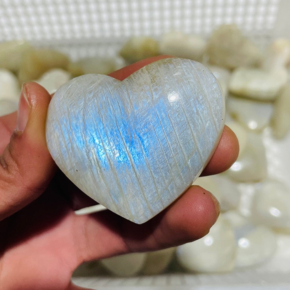 66 Pieces High Quality Moonstone Heart -Wholesale Crystals