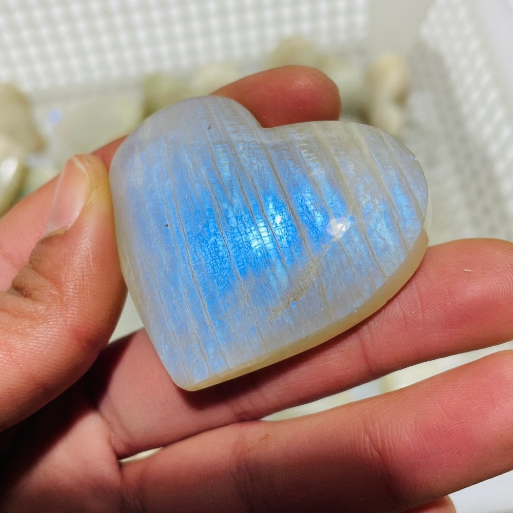 66 Pieces High Quality Moonstone Heart -Wholesale Crystals