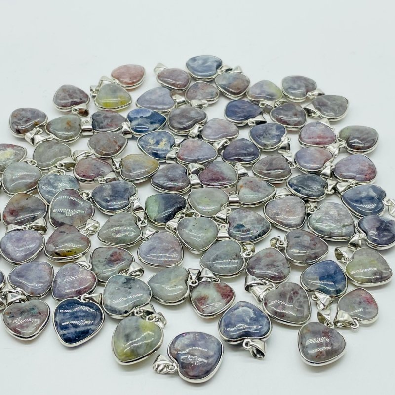77 Pieces Cordierite Stone Heart Pendant -Wholesale Crystals