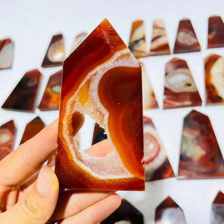 35 Pieces Carnelian Geode Tower Points -Wholesale Crystals