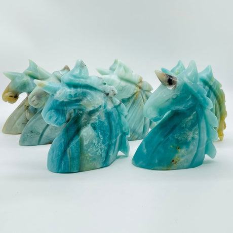8 Pieces Caribbean Calcite Unicorn Carving -Wholesale Crystals