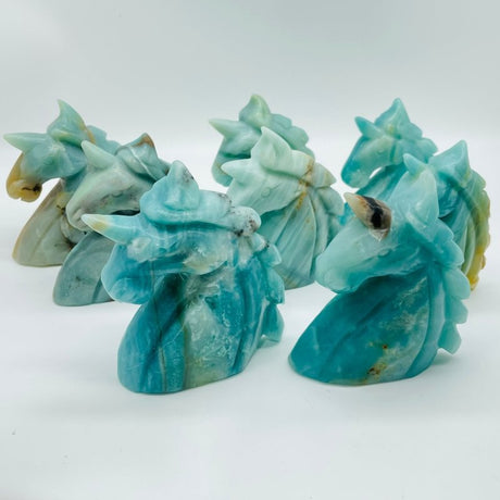 8 Pieces Caribbean Calcite Unicorn Carving -Wholesale Crystals