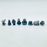 8 Types Mini Black Obsidian Christmas Carving Wholesale Apple Santa Claus Penguin - Wholesale Crystals