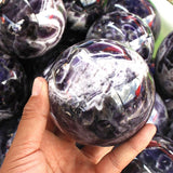 3-5in(7.5-12.7cm) amethyst chevron sphere ball -Wholesale Crystals