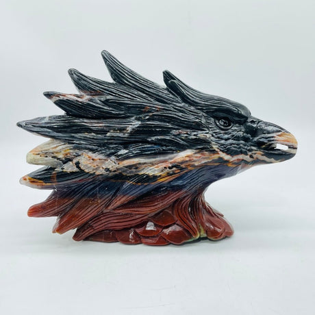 Beautiful Ocean Jasper Black Eagle Head Carving -Wholesale Crystals