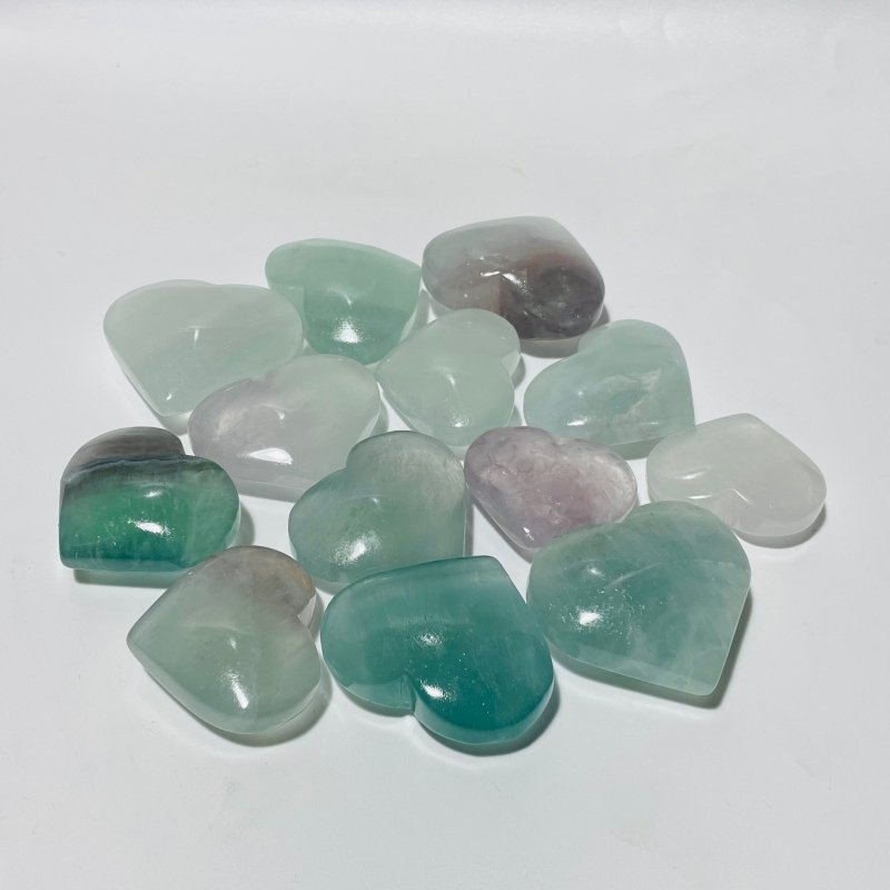 Beautiful Light Color Fluorite Heart Wholesale -Wholesale Crystals