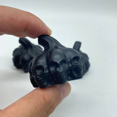Black Obsidian Halloween Skull Pumpkin Carving Wholesale -Wholesale Crystals