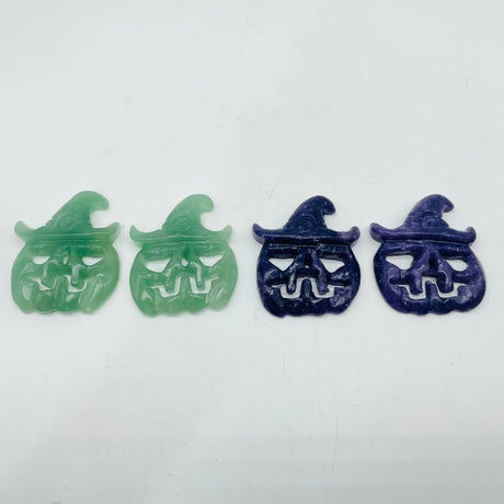 Halloween Pumpkin Wizard Lepidolite Green Aventurine Carving Wholesale -Wholesale Crystals