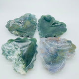High Quality Moss Agate Heart Shallow Bowl Carving Wholesale -Wholesale Crystals