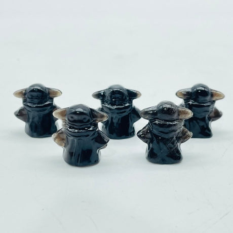 Mini Black Obsidian Yoda Star Wars Crystal Carving Wholesale - Wholesale Crystals