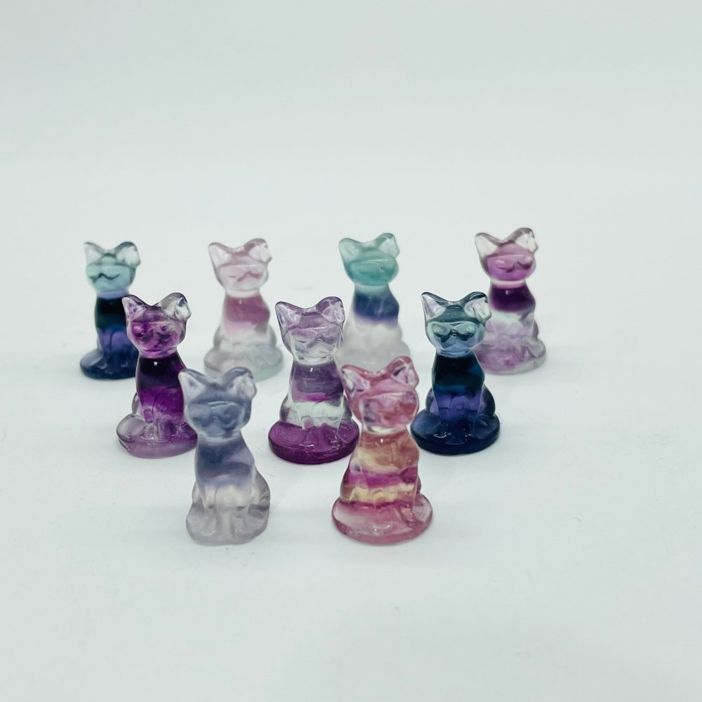 Mini Fluorite Hairless Cat Carving Animal Wholesale -Wholesale Crystals