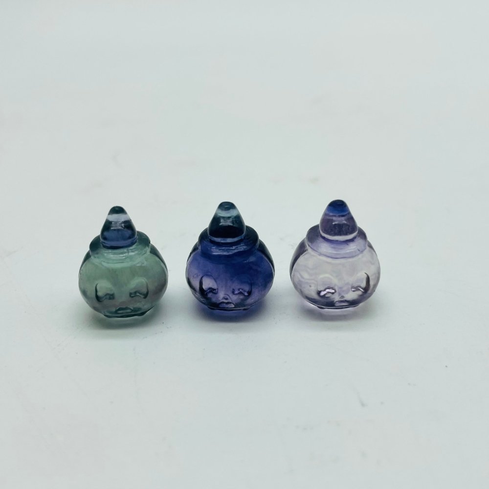 Mini Rainbow Fluorite Carving Pumpkin Wizard Wholesale -Wholesale Crystals