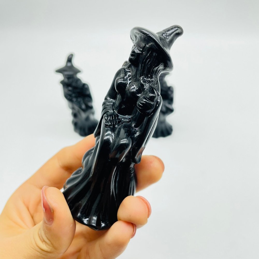 Obsidian Witch Ride Broom Carving Wholesale -Wholesale Crystals
