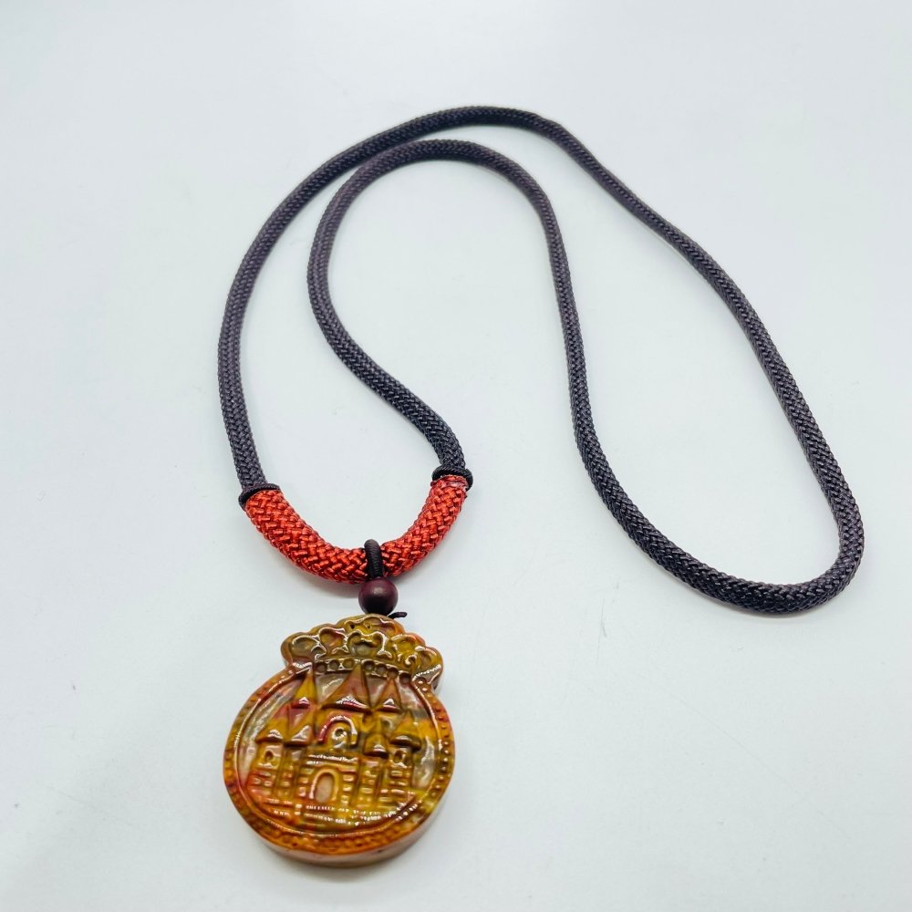 Ocean Jasper Castle Carving Pendant Wholesale -Wholesale Crystals