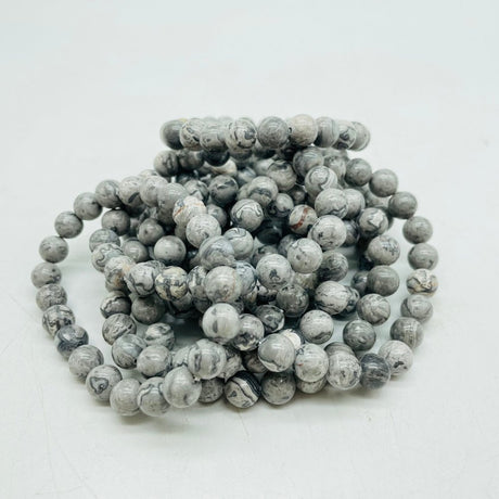 Red Obsidian & Natural Gray Lace Agate Bracelet Wholesale -Wholesale Crystals
