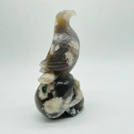 Sakura Flower Agate Bird Skull Carving -Wholesale Crystals