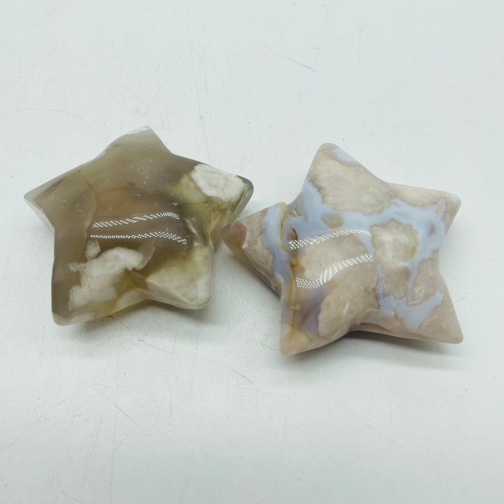 Sakura Flower Agate Star&Moon Carving Wholesale -Wholesale Crystals