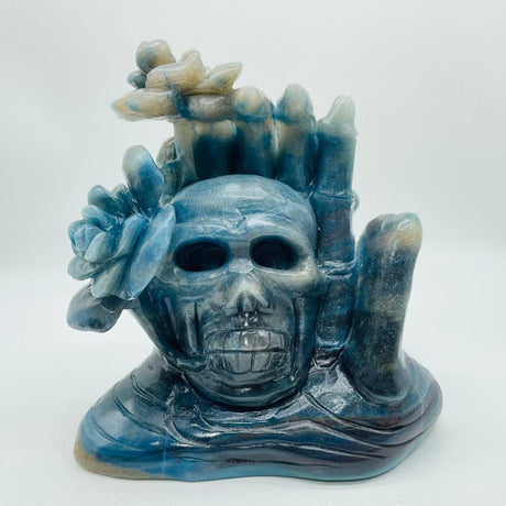 Trolleite Stone Skull Flower Head Carving -Wholesale Crystals